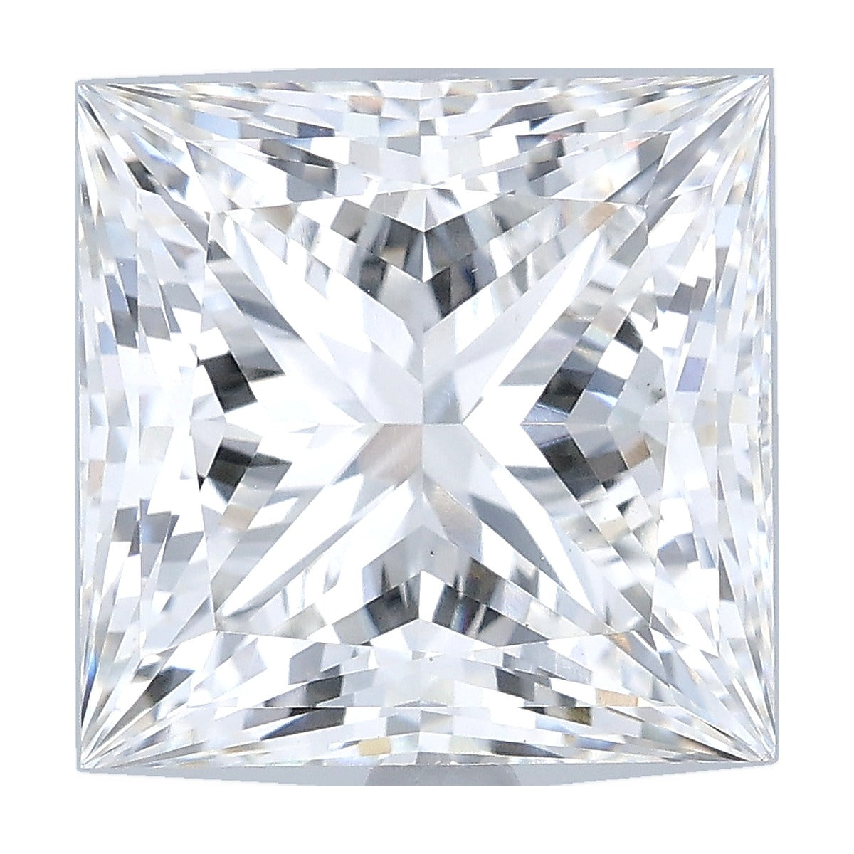 6.04 ct princess lab-grown diamond, F color, VS1 clarity, IGI certified, still from its 360° video