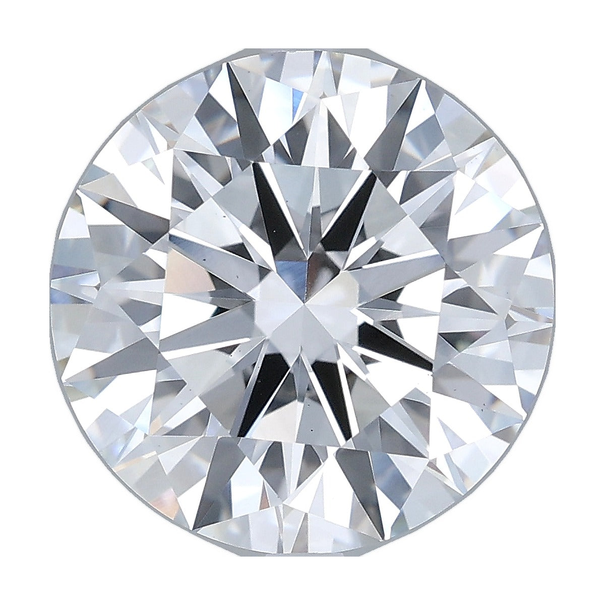 6.05 ct round lab-grown diamond, D color, VS1 clarity, IGI certified, still from its 360° video