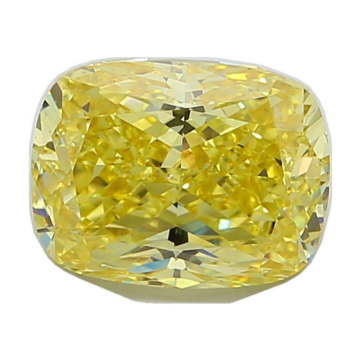 6.66 ct elongated cushion lab-grown diamond, fancy vivid yellow, VS1 clarity, IGI certified, still from its 360° video