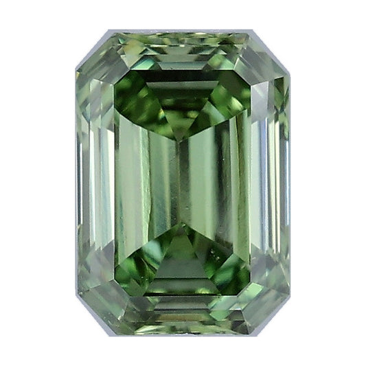 0.52 ct emerald lab-grown diamond, fancy vivid green, VS2 clarity, IGI certified, still from its 360° video