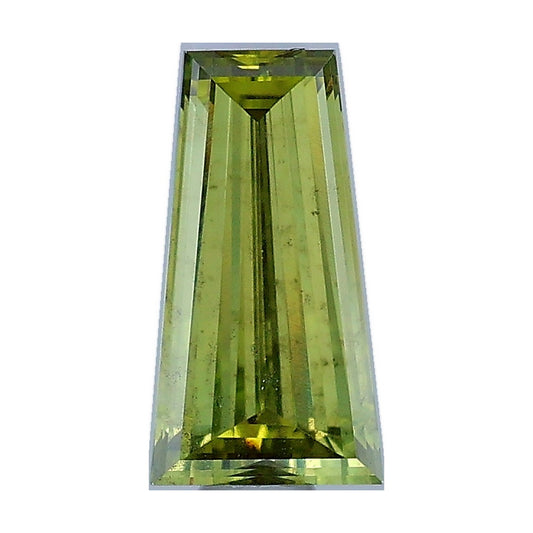 0.53 ct tapered baguette lab-grown diamond, fancy vivid green, VS2 clarity, IGI certified, still from its 360° video