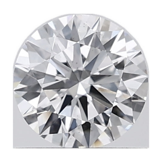 0.53 ct round lab-grown diamond, D color, VS2 clarity, IGI certified, still from its 360° video