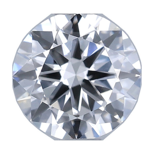 0.70 ct round lab-grown diamond, D color, VVS2 clarity, IGI certified, still from its 360° video