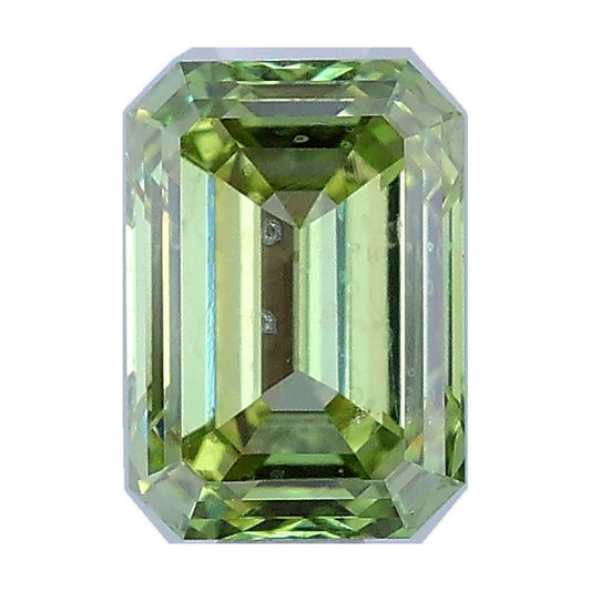 0.71 ct emerald lab-grown diamond, fancy vivid green, VS2 clarity, IGI certified, still from its 360° video