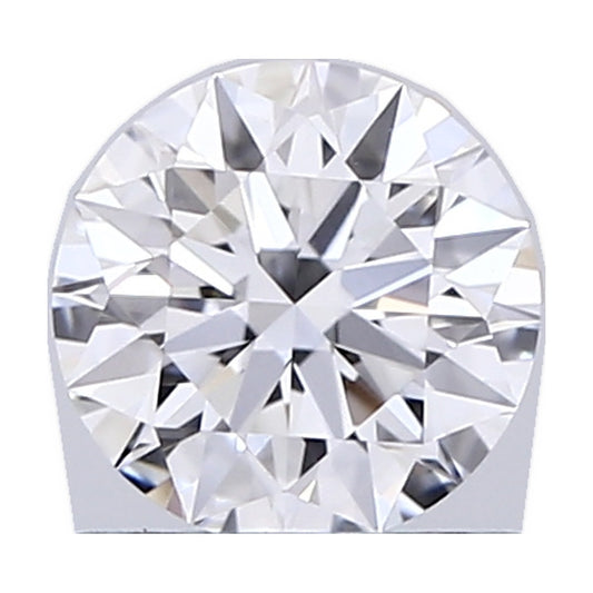 0.71 ct round lab-grown diamond, D color, VVS2 clarity, IGI certified, still from its 360° video