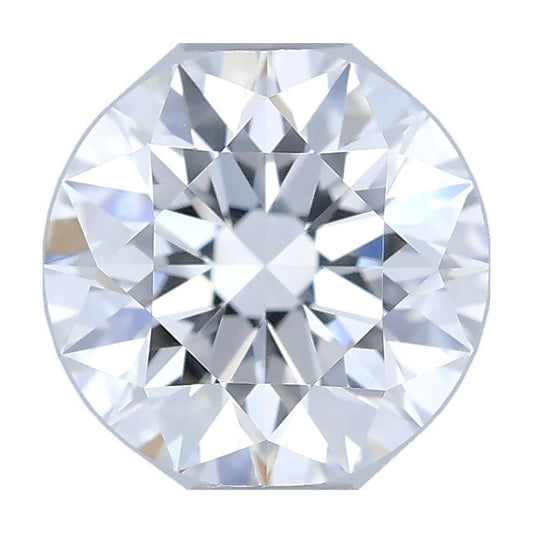 0.71 ct round lab-grown diamond, D color, VVS2 clarity, IGI certified, still from its 360° video