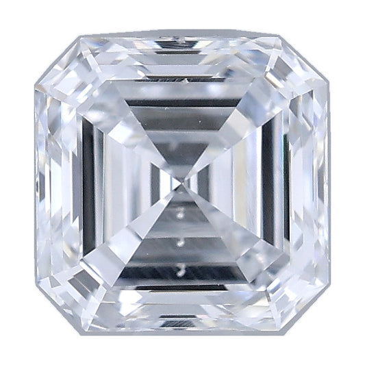 0.72 ct asscher lab-grown diamond, D color, SI1 clarity, IGI certified, still from its 360° video