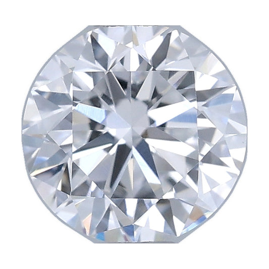 0.72 ct round lab-grown diamond, D color, VVS2 clarity, IGI certified, still from its 360° video