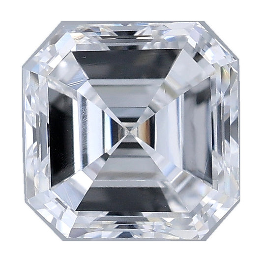 0.74 ct asscher lab-grown diamond, D color, VVS2 clarity, IGI certified, still from its 360° video