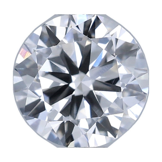 0.76 ct round lab-grown diamond, E color, VVS1 clarity, IGI certified, still from its 360° video