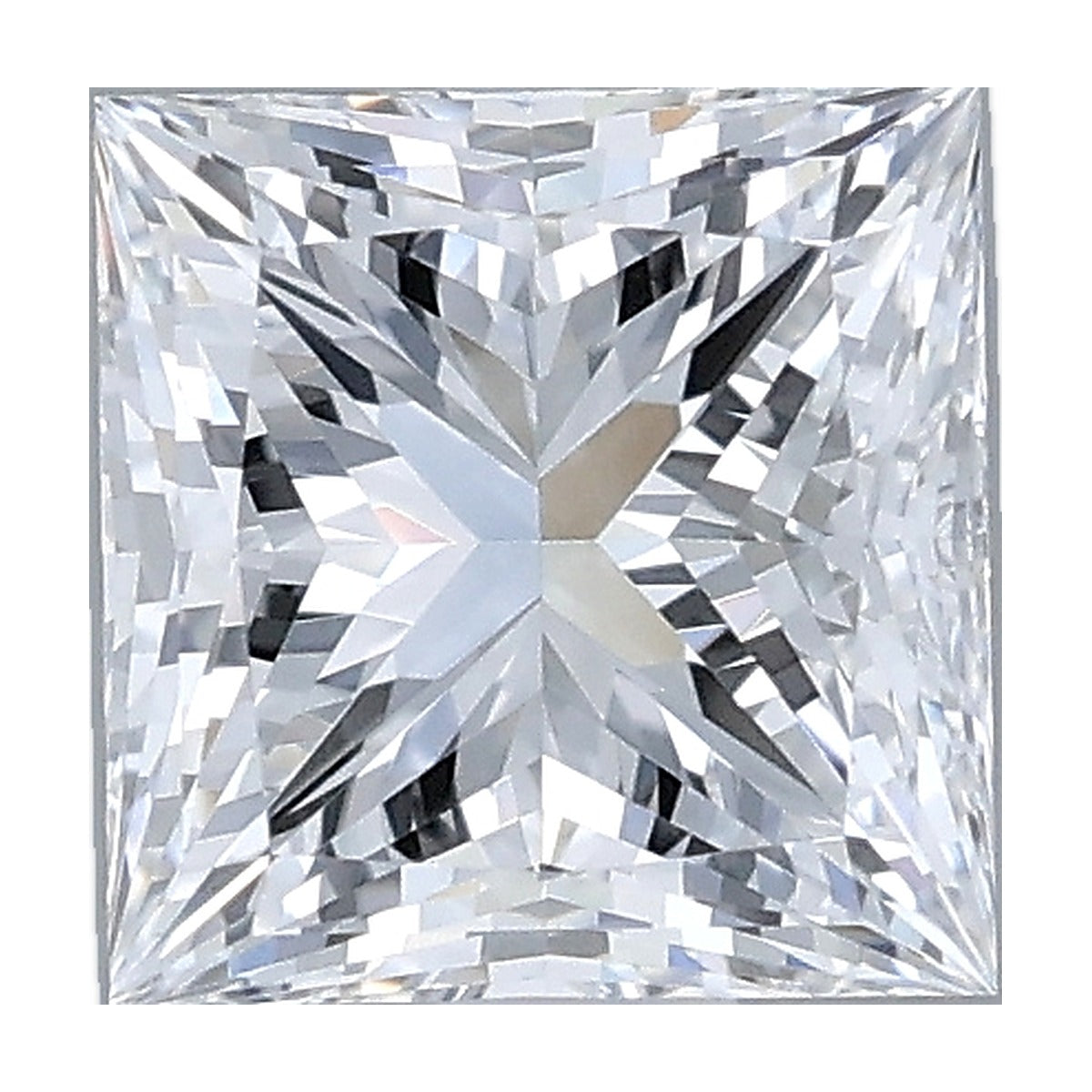 0.92 ct princess lab-grown diamond, D color, VVS2 clarity, IGI certified, still from its 360° video