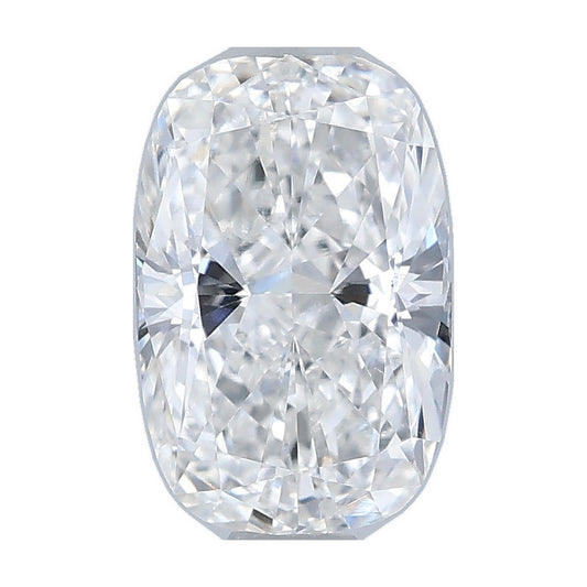 0.93 ct elongated cushion lab-grown diamond, F color, VVS2 clarity, IGI certified, still from its 360° video