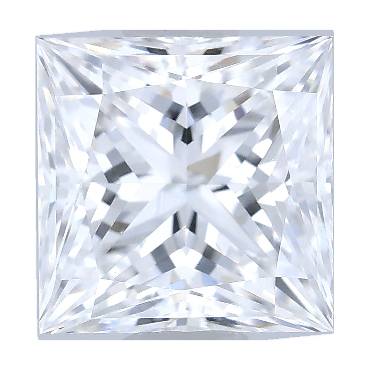 0.94 ct princess lab-grown diamond, D color, VVS2 clarity, IGI certified, still from its 360° video
