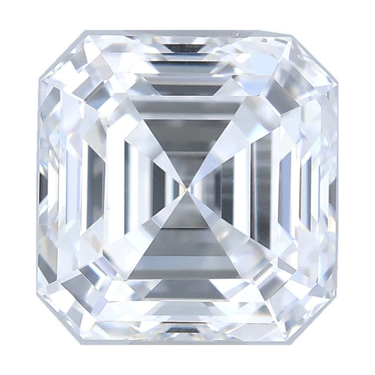 0.95 ct asscher lab-grown diamond, E color, VS1 clarity, IGI certified, still from its 360° video