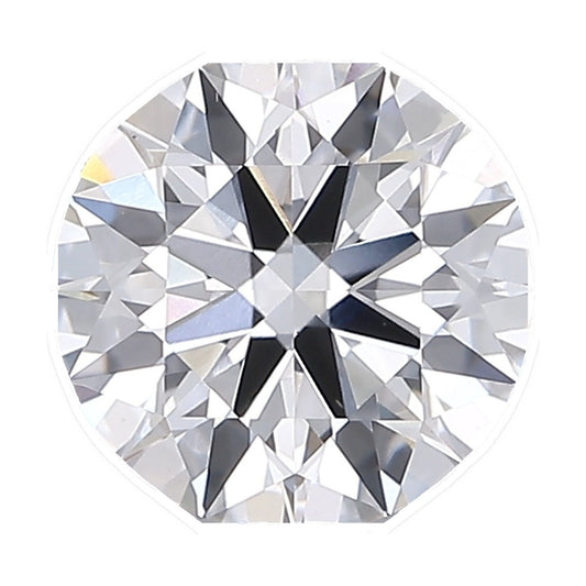 0.97 ct round lab-grown diamond, D color, VVS2 clarity, IGI certified, still from its 360° video