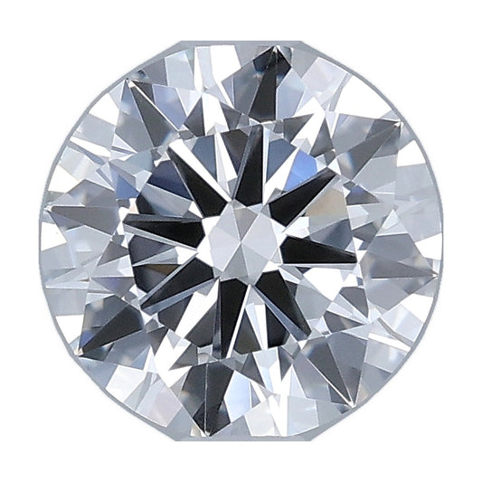 0.97 ct round lab-grown diamond, E color, VVS2 clarity, IGI certified, still from its 360° video
