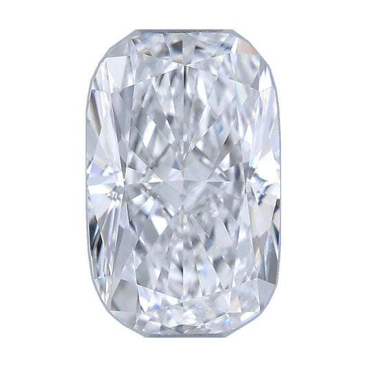 1.00 ct elongated cushion lab-grown diamond, D color, VS1 clarity, IGI certified, still from its 360° video