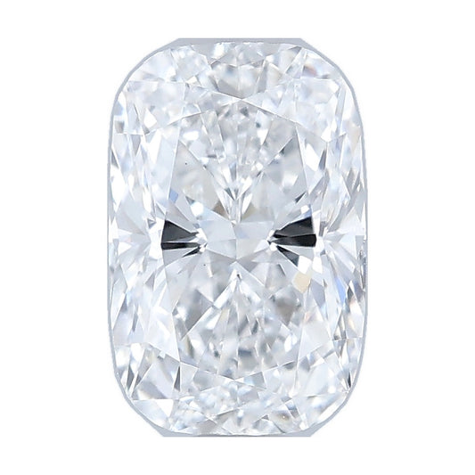 1.00 ct elongated cushion lab-grown diamond, D color, VS1 clarity, IGI certified, still from its 360° video