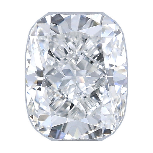 1.00 ct elongated cushion lab-grown diamond, E color, VVS2 clarity, IGI certified, still from its 360° video