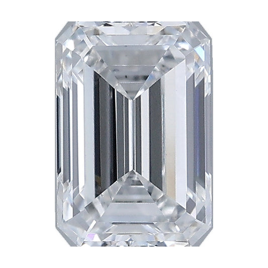 1.00 ct emerald lab-grown diamond, D color, VS2 clarity, IGI certified, still from its 360° video