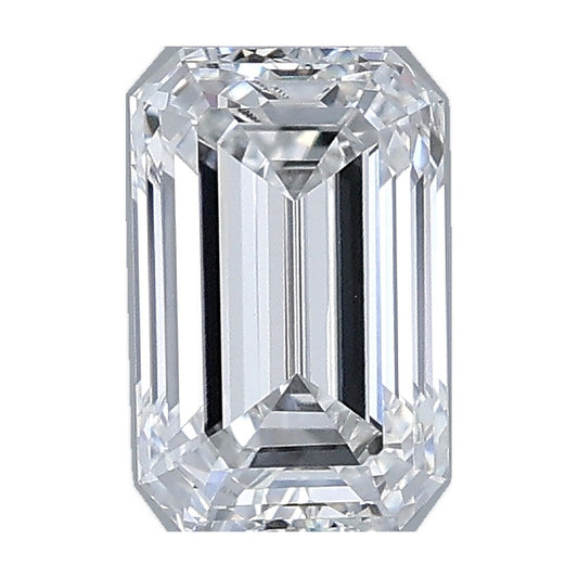 1.00 ct emerald lab-grown diamond, D color, VVS2 clarity, IGI certified, still from its 360° video