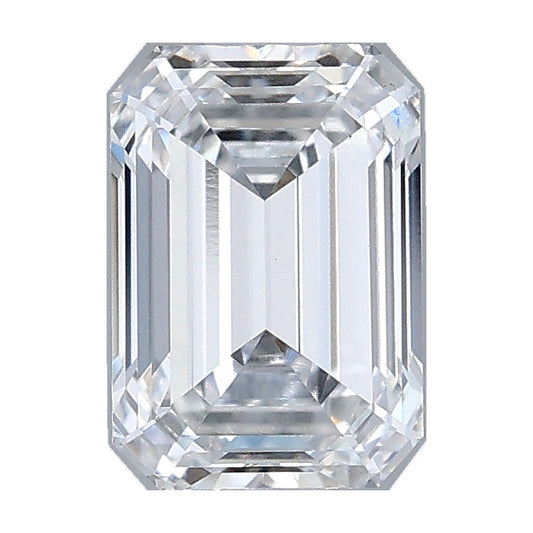 1.00 ct emerald lab-grown diamond, E color, VS1 clarity, IGI certified, still from its 360° video