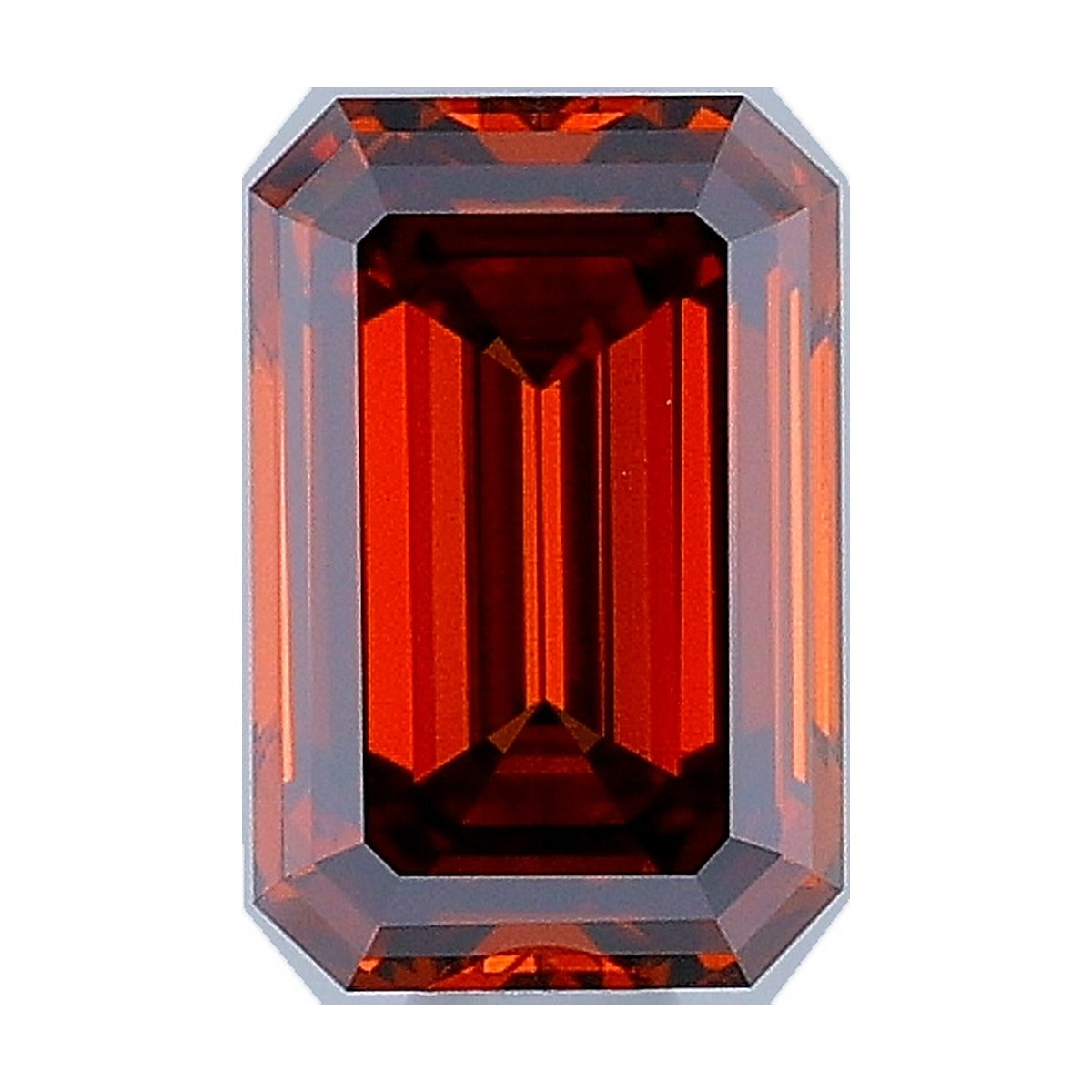 1.00 ct emerald lab-grown diamond, fancy brownish orange, VS1 clarity, IGI certified, still from its 360° video
