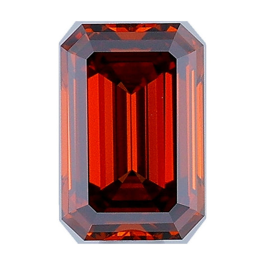 1.00 ct emerald lab-grown diamond, fancy brownish orange, VS1 clarity, IGI certified, still from its 360° video