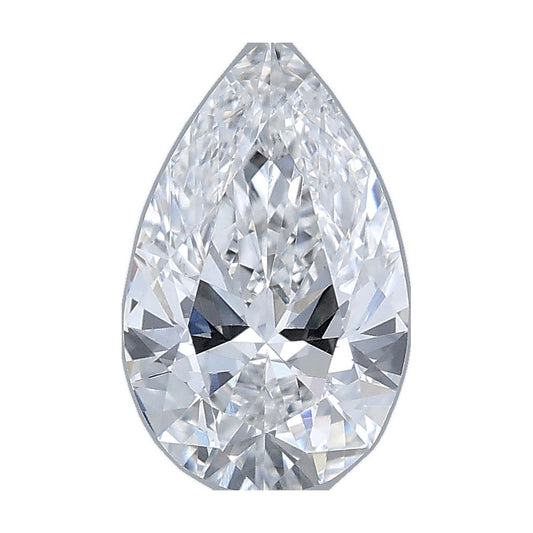 1.00 ct pear lab-grown diamond, D color, VS1 clarity, IGI certified, still from its 360° video