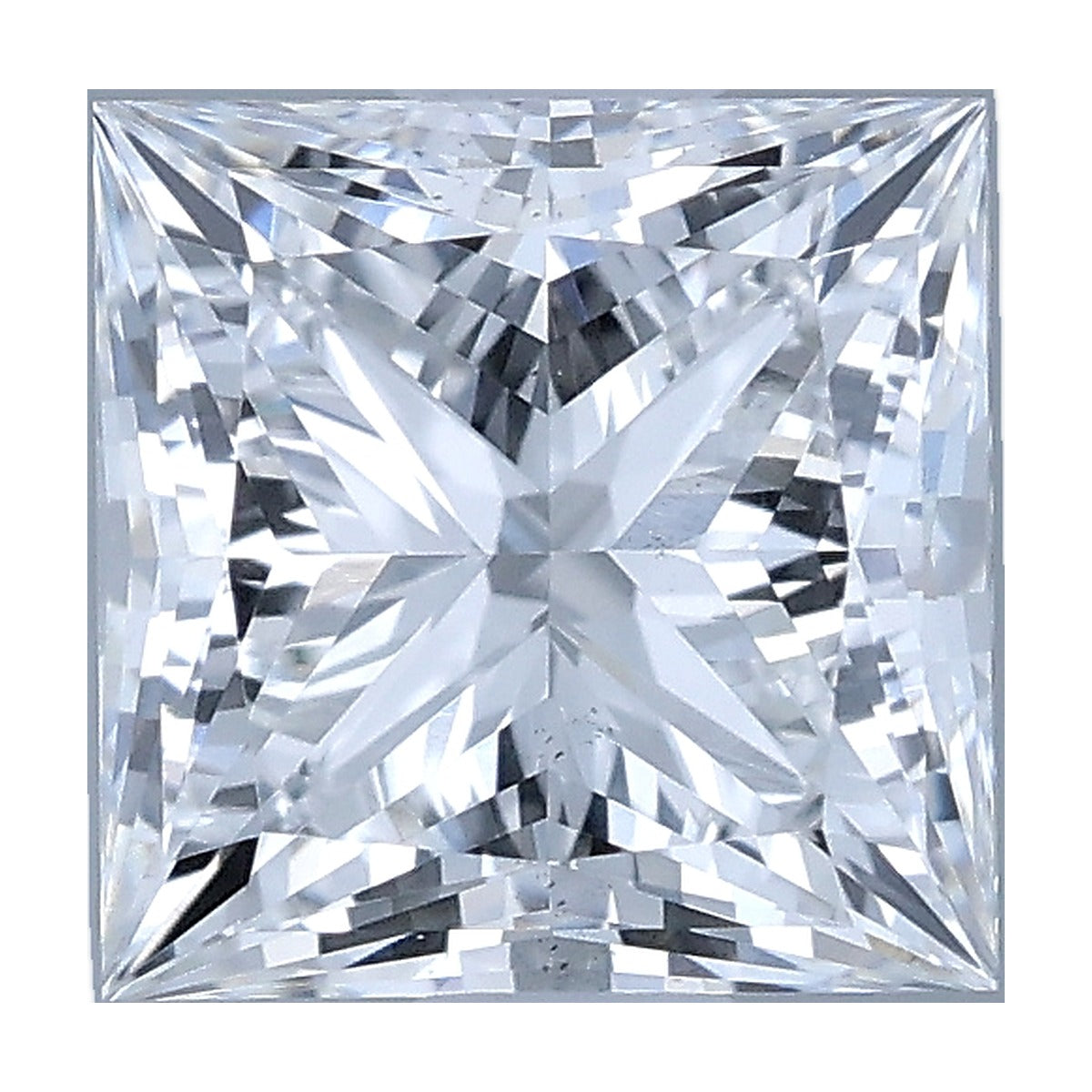 1.00 ct princess lab-grown diamond, D color, VS1 clarity, IGI certified, still from its 360° video