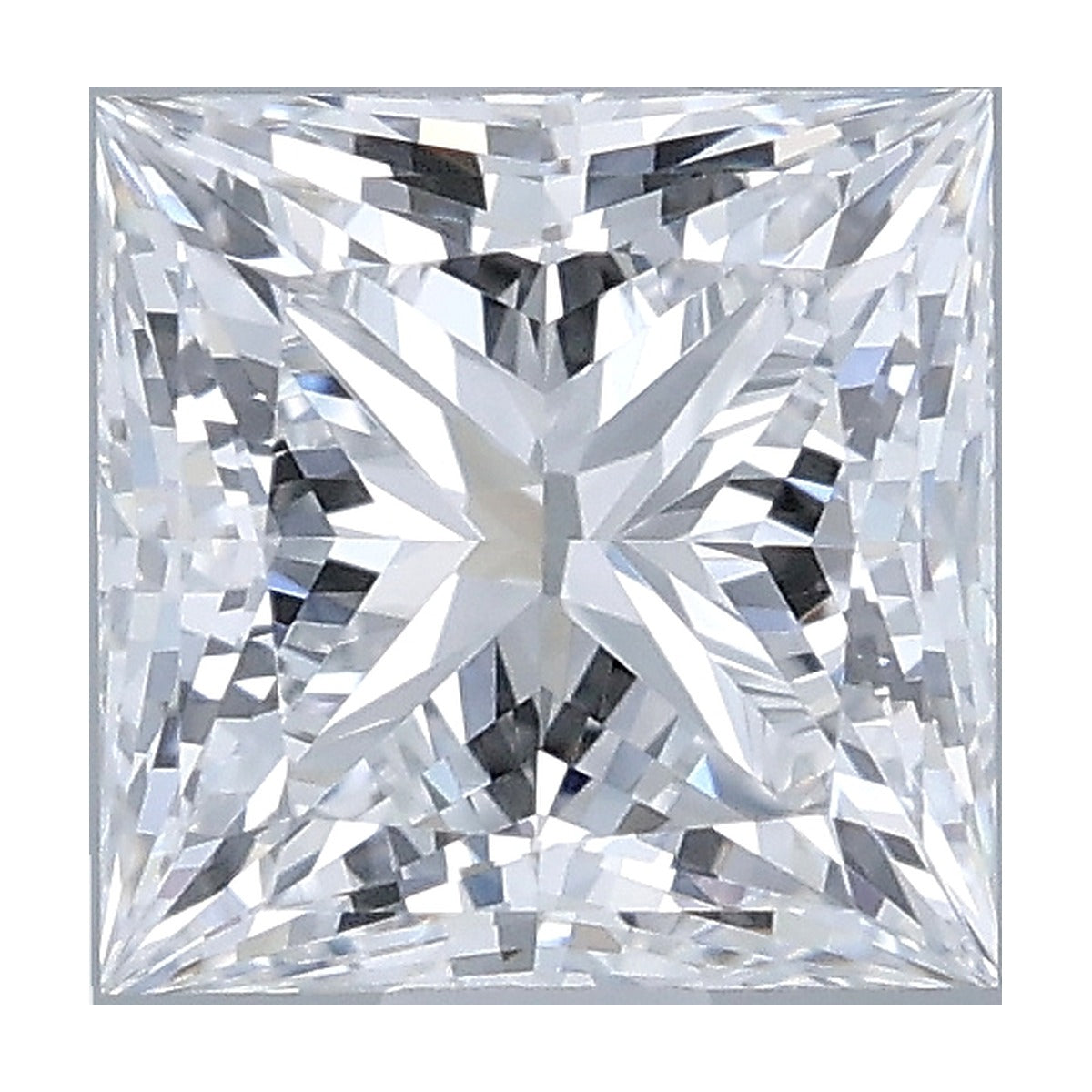 1.00 ct princess lab-grown diamond, D color, VVS2 clarity, IGI certified, still from its 360° video
