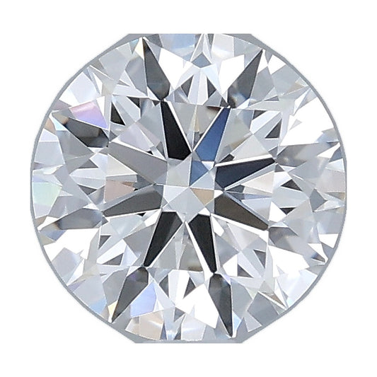 1.00 ct round lab-grown diamond, E color, VVS2 clarity, IGI certified, still from its 360° video