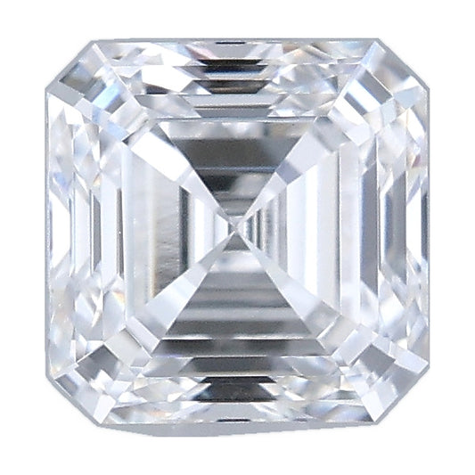 1.01 ct asscher lab-grown diamond, D color, VVS2 clarity, IGI certified, still from its 360° video