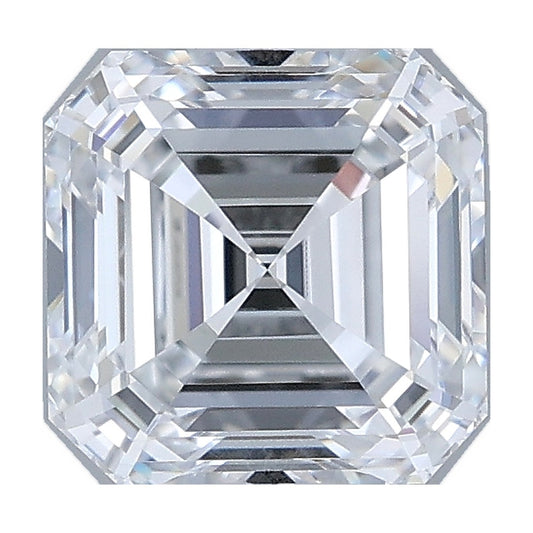 1.01 ct asscher lab-grown diamond, D color, VVS2 clarity, IGI certified, still from its 360° video