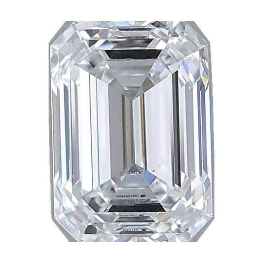 1.01 ct emerald lab-grown diamond, D color, VS1 clarity, IGI certified, still from its 360° video
