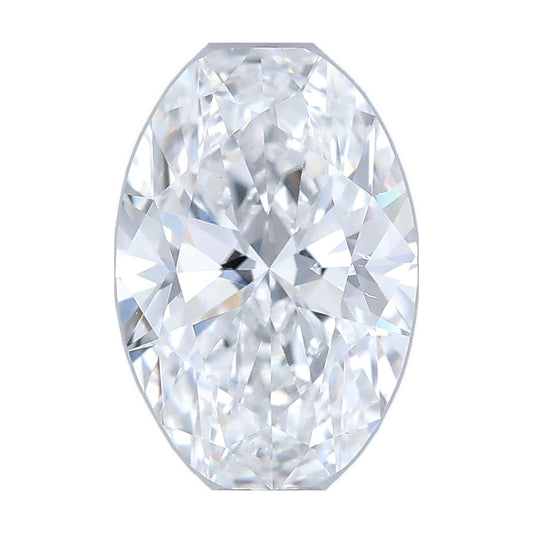 1.01 ct oval lab-grown diamond, D color, VS2 clarity, IGI certified, still from its 360° video