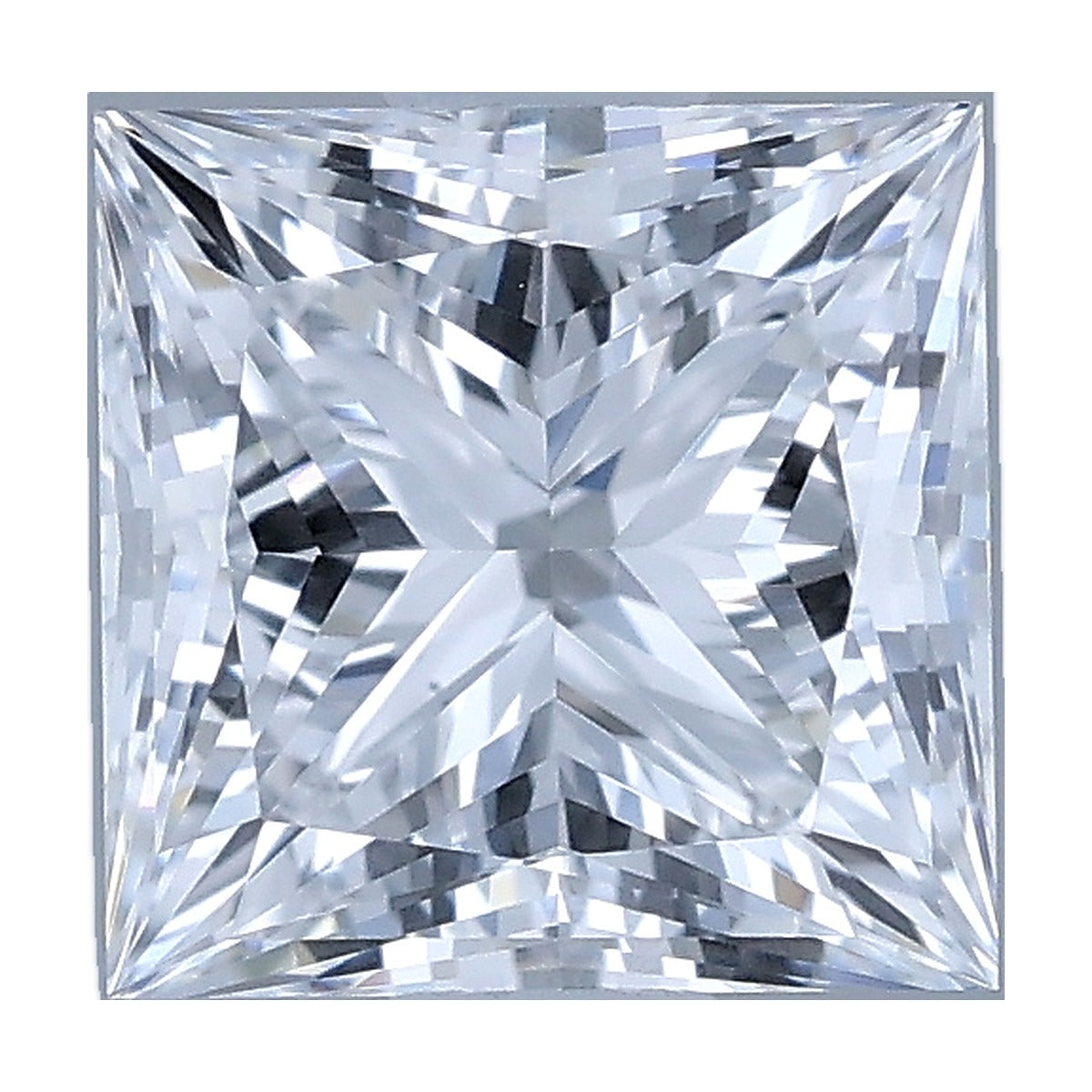 1.01 ct princess lab-grown diamond, D color, VS1 clarity, IGI certified, still from its 360° video