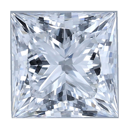 1.01 ct princess lab-grown diamond, D color, VS1 clarity, IGI certified, still from its 360° video