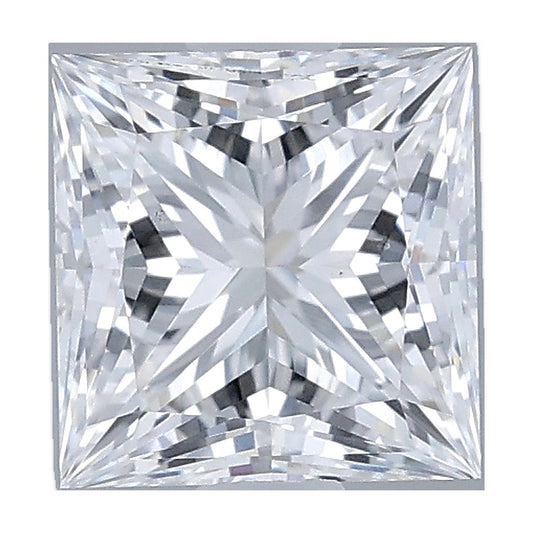 1.01 ct princess lab-grown diamond, D color, VS1 clarity, IGI certified, still from its 360° video