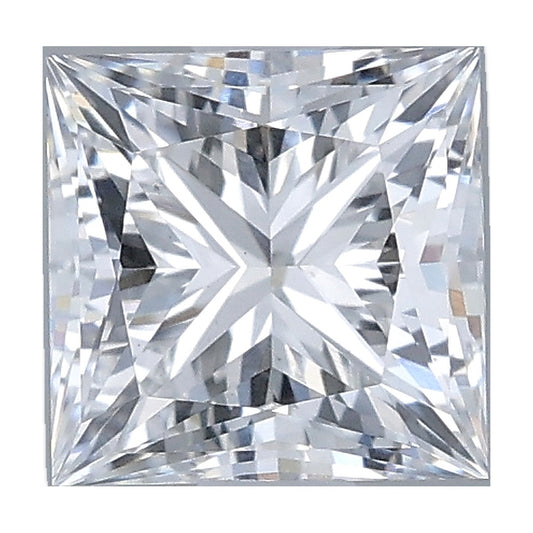 1.01 ct princess lab-grown diamond, D color, VS1 clarity, IGI certified, still from its 360° video