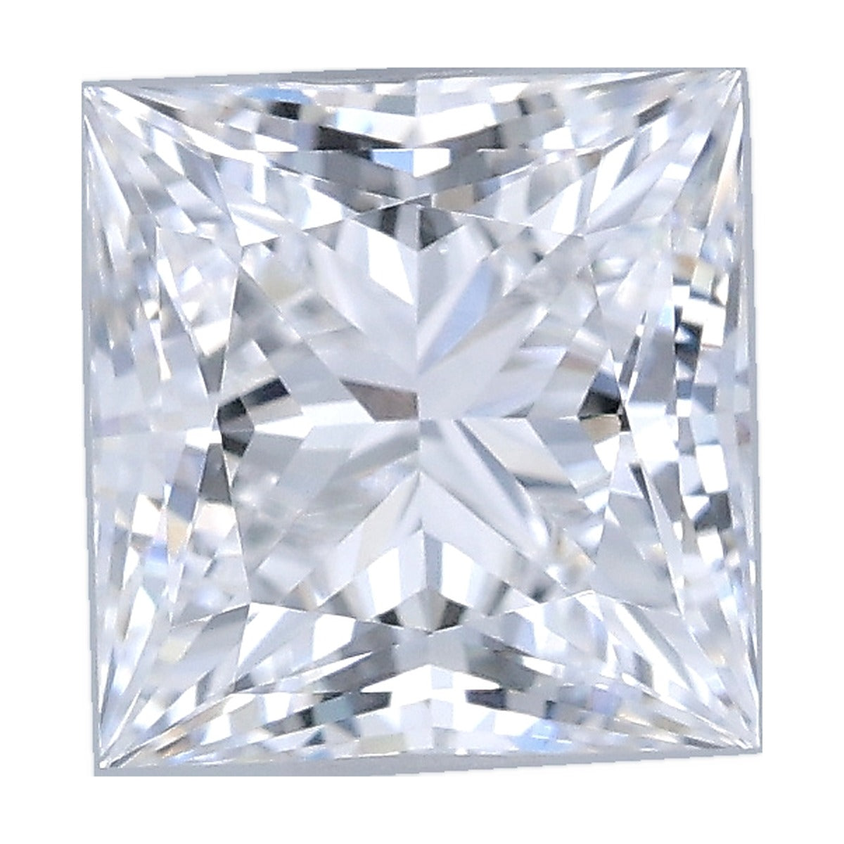 1.01 ct princess lab-grown diamond, D color, VVS1 clarity, IGI certified, still from its 360° video