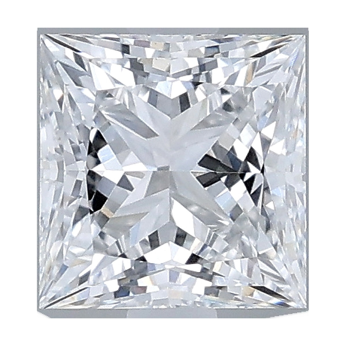 1.01 ct princess lab-grown diamond, D color, VVS2 clarity, IGI certified, still from its 360° video
