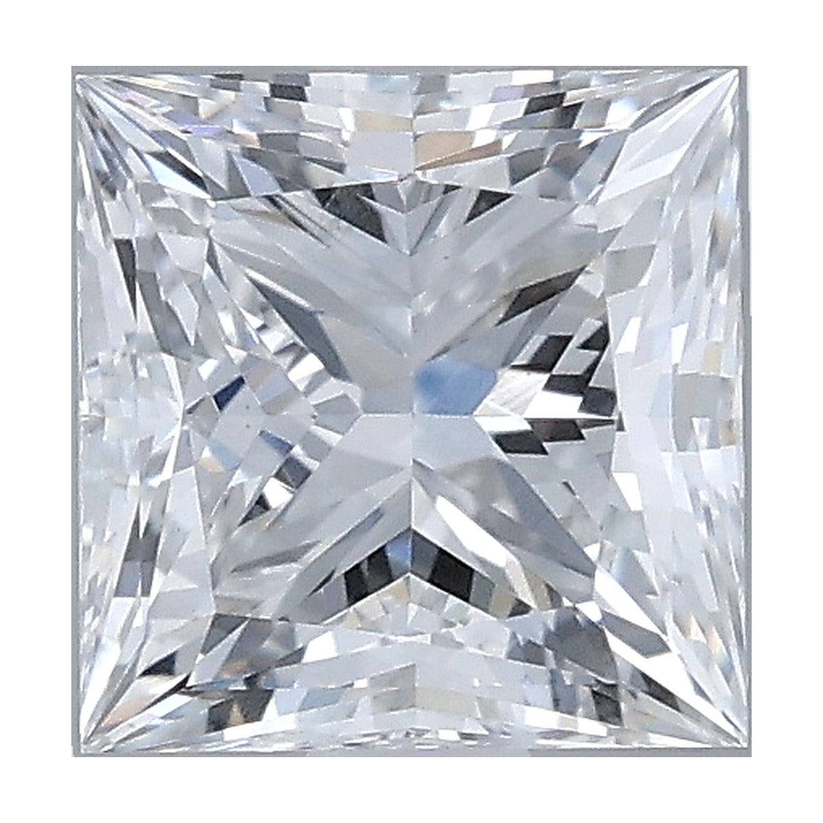 1.01 ct princess lab-grown diamond, F color, VS2 clarity, IGI certified, still from its 360° video