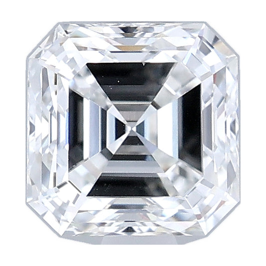 1.02 ct asscher lab-grown diamond, E color, VVS2 clarity, IGI certified, still from its 360° video