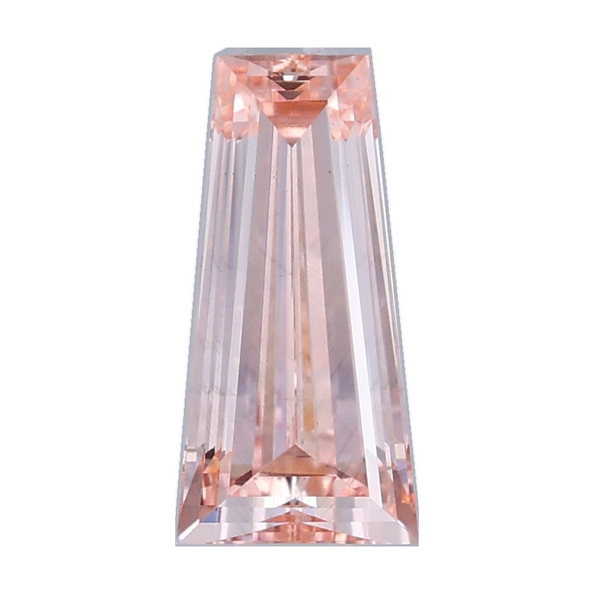 1.02 ct tapered baguette lab-grown diamond, fancy intense pink, VS2 clarity, IGI certified, still from its 360° video