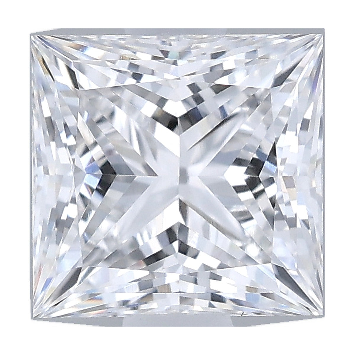 1.02 ct princess lab-grown diamond, D color, IF clarity, IGI certified, still from its 360° video