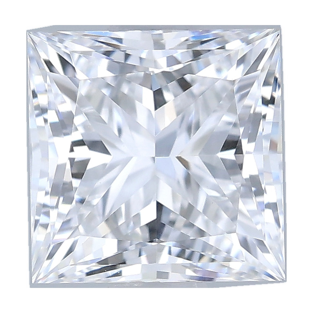 1.02 ct princess lab-grown diamond, D color, VS1 clarity, IGI certified, still from its 360° video