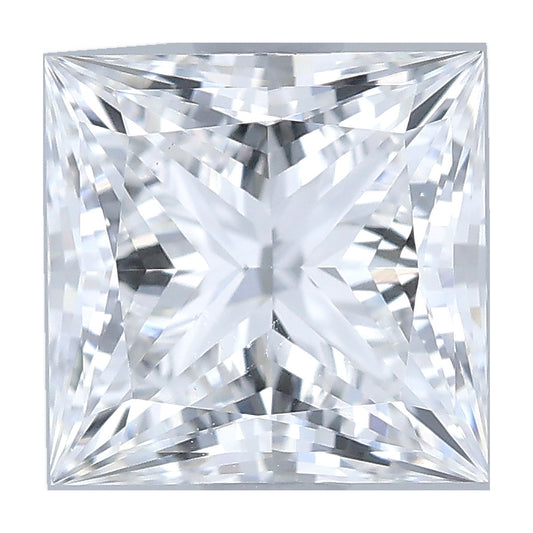 1.02 ct princess lab-grown diamond, D color, VS1 clarity, IGI certified, still from its 360° video