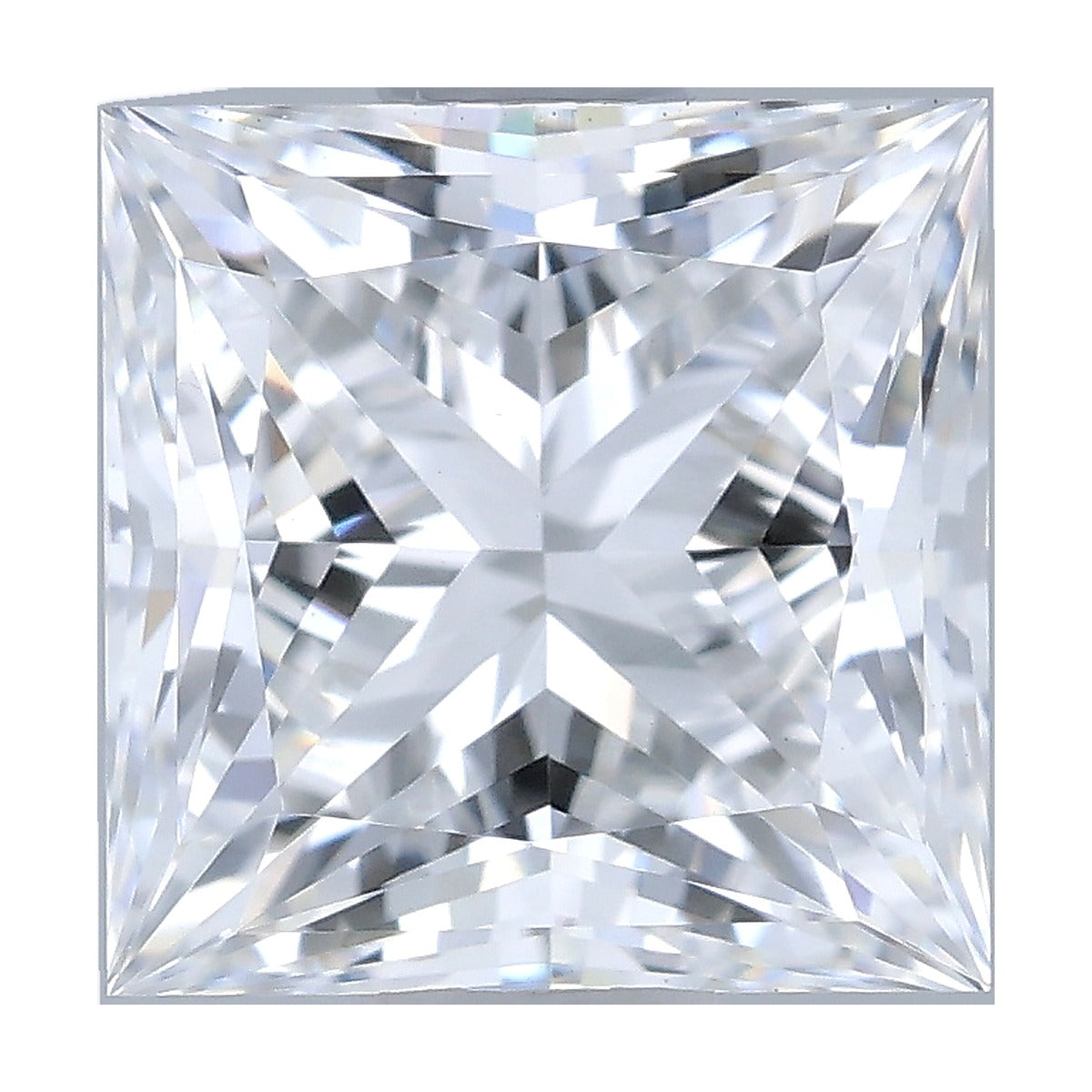 1.02 ct princess lab-grown diamond, D color, VVS2 clarity, IGI certified, still from its 360° video