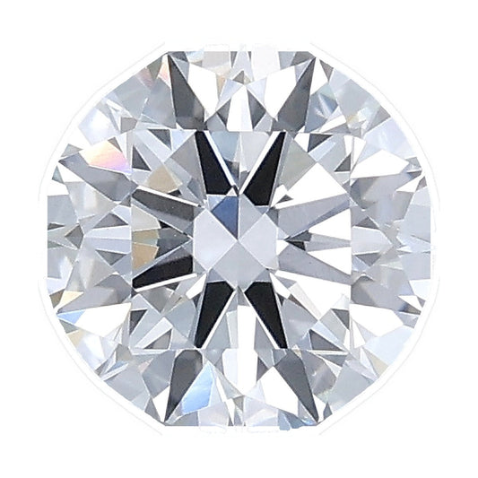 1.02 ct round lab-grown diamond, D color, VVS2 clarity, IGI certified, still from its 360° video
